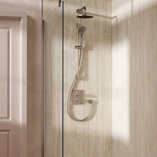 Example image of Crosswater MPRO Crossbox Shower Set 4 200mm Head & Slide Rail Kit (Chrome).