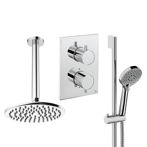Larger image of Crosswater MPRO Crossbox Shower Set 4 200mm Head & Slide Rail Kit (Chrome).