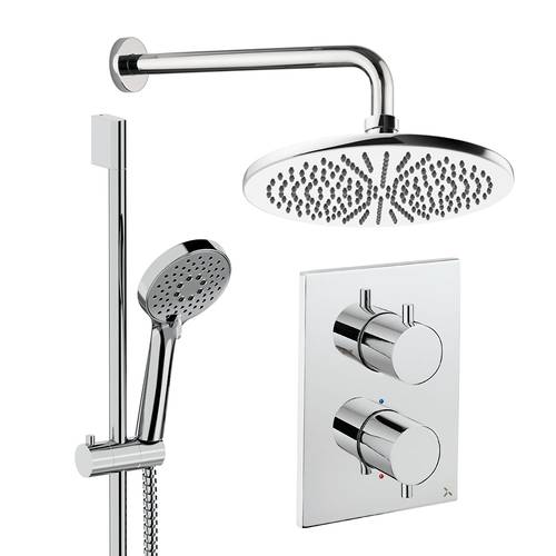Larger image of Crosswater MPRO Crossbox Shower Set 4 300mm Head & Slide Rail Kit (Chrome).