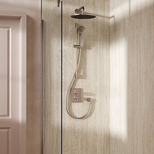 Example image of Crosswater MPRO Crossbox Shower Set 4 300mm Head & Slide Rail Kit (Chrome).