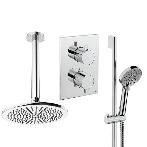 Larger image of Crosswater MPRO Crossbox Shower Set 4 300mm Head & Slide Rail Kit (Chrome).