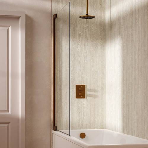 Example image of Crosswater MPRO Crossbox Shower Set 7 With 200mm Head & Bath Filler (Brushed Bronze).