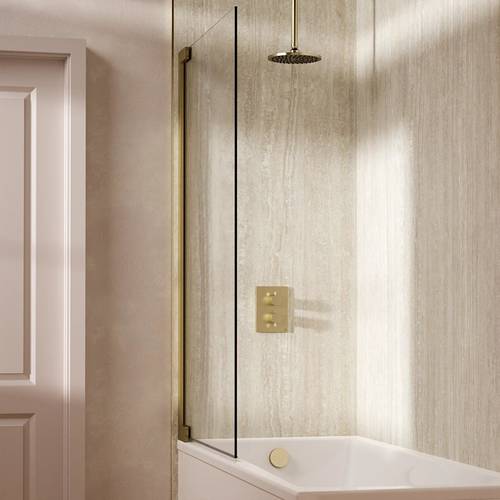 Example image of Crosswater MPRO Crossbox Shower Set 7 With 200mm Head & Bath Filler (Brushed Brass).