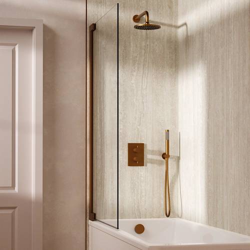 Example image of Crosswater MPRO Crossbox Shower Set 9 200mm Head, Handset & Bath Filler (Brushed Bronze).