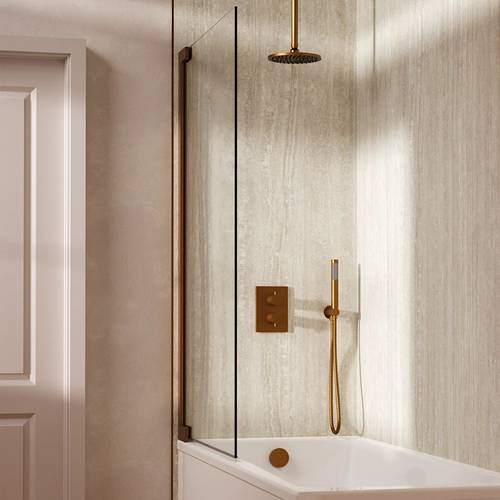 Example image of Crosswater MPRO Crossbox Shower Set 9 200mm Head, Handset & Bath Filler (Brushed Bronze).
