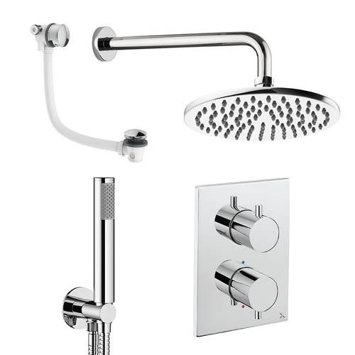 Larger image of Crosswater MPRO Crossbox Shower Set 9 200mm Head, Handset & Bath Filler (Chrome).
