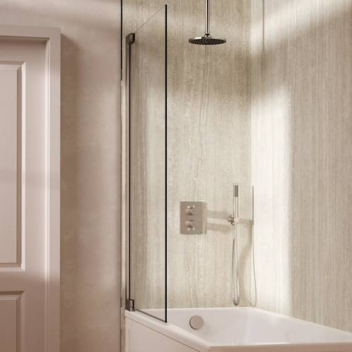 Example image of Crosswater MPRO Crossbox Shower Set 9 200mm Head, Handset & Bath Filler (Brushed Nickel).