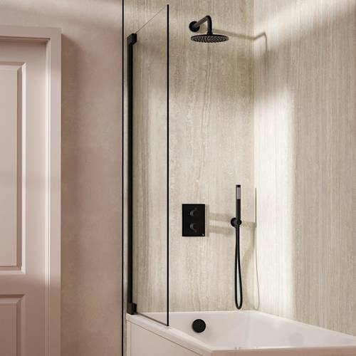 Example image of Crosswater MPRO Crossbox Shower Set 9 200mm Head, Handset & Bath Filler (Slate).