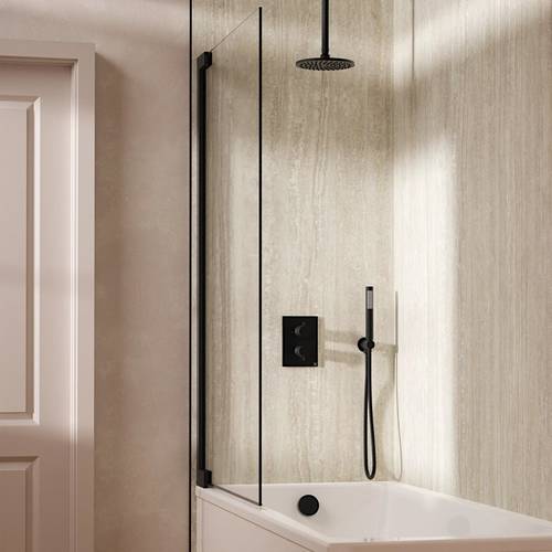 Example image of Crosswater MPRO Crossbox Shower Set 9 200mm Head, Handset & Bath Filler (Slate).