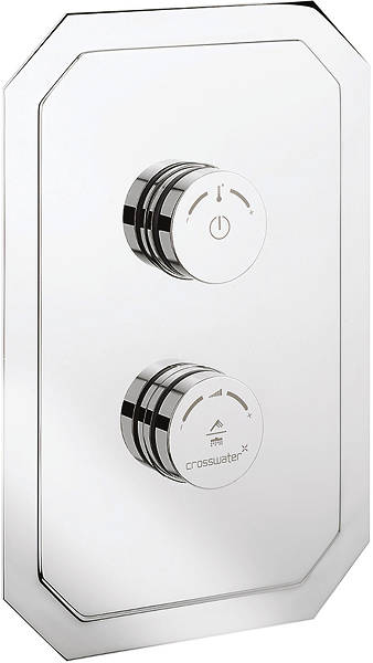 Larger image of Crosswater Duo Digital Showers Traditional Hole Trim Plate (Chrome).