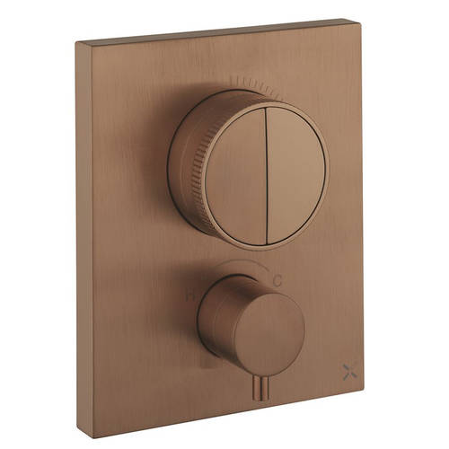 Larger image of Crosswater MPRO Crossbox Push 2 Outlet Shower Valve (Br Bronze).