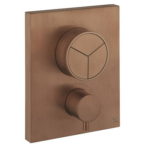 Larger image of Crosswater MPRO Crossbox Push 3 Outlet Shower Valve (Br Bronze).