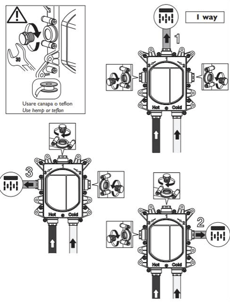 Technical image of Crosswater MPRO Crossbox Push 3 Outlet Shower Valve (Br Bronze).