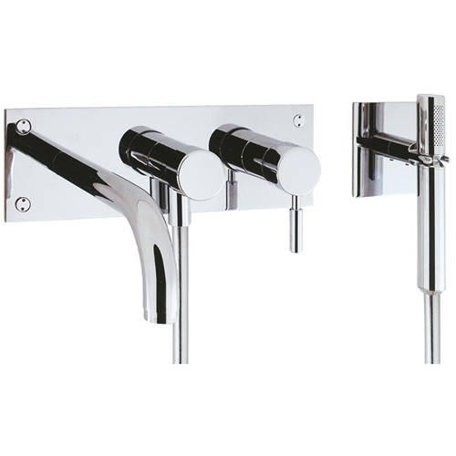 Larger image of Crosswater Design Wall Mounted Bath Shower Mixer Tap (Chrome).