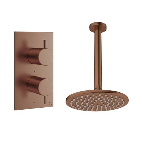 Larger image of Crosswater MPRO Design Shower Set 1,  200mm Head & Ceiling Arm (Brushed Bronze).