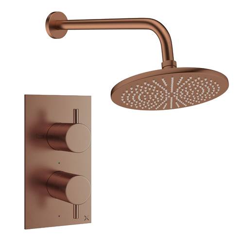 Larger image of Crosswater MPRO Design Shower Set 1,  300mm Head & Wall Arm (Brushed Bronze).