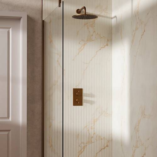 Example image of Crosswater MPRO Design Shower Set 1,  300mm Head & Wall Arm (Brushed Bronze).