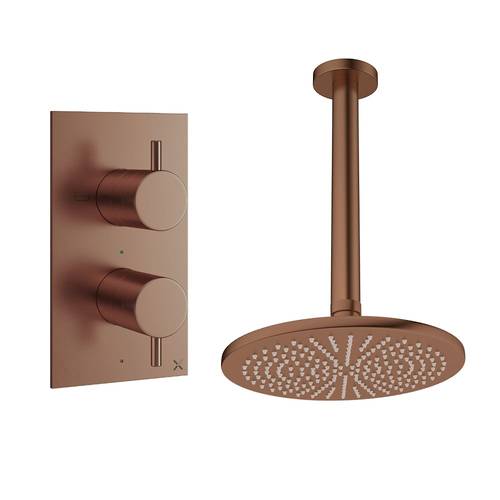 Larger image of Crosswater MPRO Design Shower Set 1,  300mm Head & Ceiling Arm (Brushed Bronze).