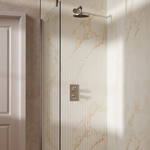 Example image of Crosswater MPRO Design Shower Set 1, 200mm Head & Wall Arm (Chrome).