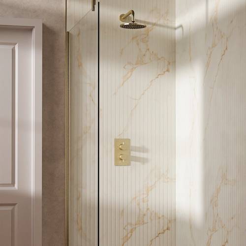 Example image of Crosswater MPRO Design Shower Set 1,  200mm Head & Wall Arm (Brushed Brass).