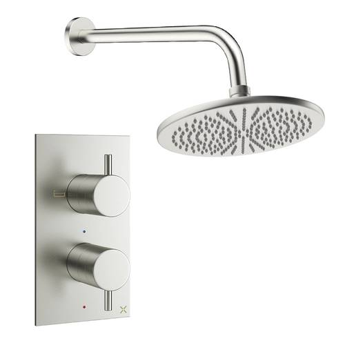 Larger image of Crosswater MPRO Design Shower Set 1,  300mm Head & Wall Arm (Brushed Nickel).