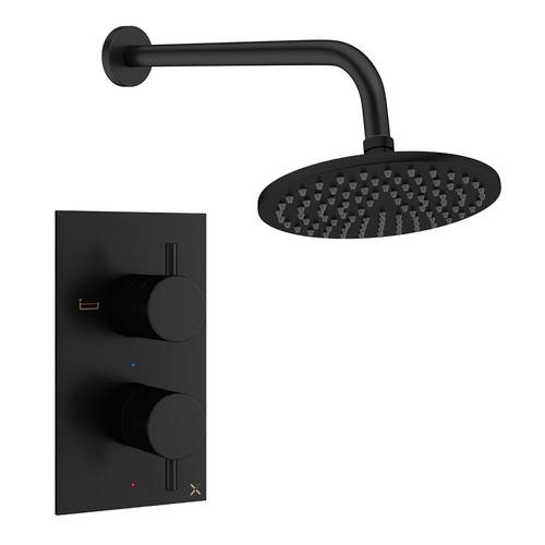 Larger image of Crosswater MPRO Design Shower Set 1, 200mm Head & Wall Arm (Matt Black).