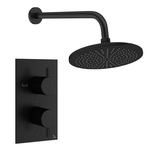 Larger image of Crosswater MPRO Design Shower Set 1,  300mm Head & Wall Arm (Matt Black).