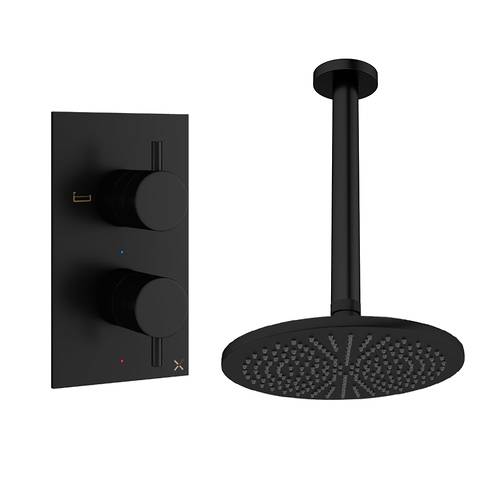 Larger image of Crosswater MPRO Design Shower Set 1,  300mm Head & Ceiling Arm (Matt Black).