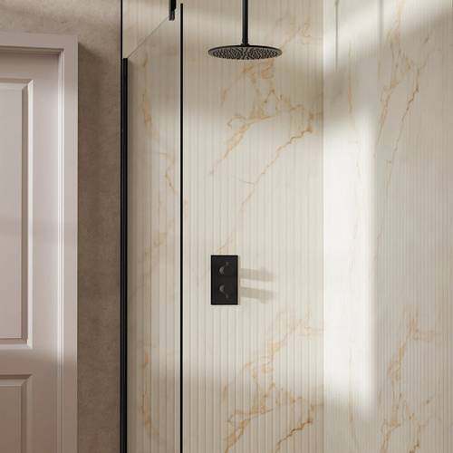Example image of Crosswater MPRO Design Shower Set 1,  300mm Head & Ceiling Arm (Matt Black).