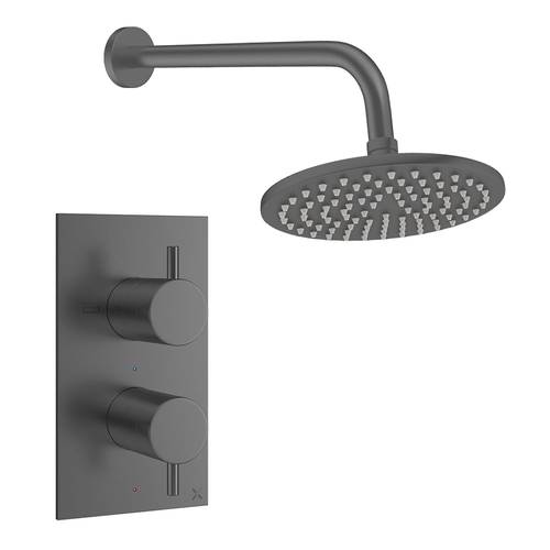 Larger image of Crosswater MPRO Design Shower Set 1, 200mm Head & Wall Arm (Slate).
