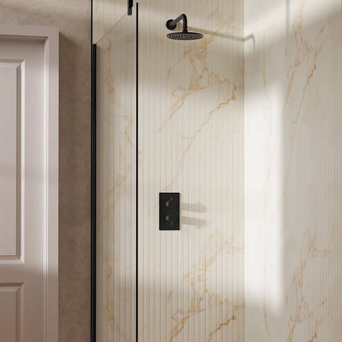Example image of Crosswater MPRO Design Shower Set 1, 200mm Head & Wall Arm (Slate).