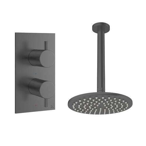 Larger image of Crosswater MPRO Design Shower Set 1,  200mm Head & Ceiling Arm (Slate).
