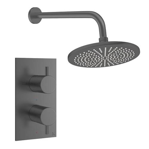 Larger image of Crosswater MPRO Design Shower Set 1,  300mm Head & Wall Arm (Slate).