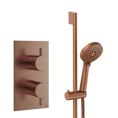 Larger image of Crosswater MPRO Design Shower Set 2,  Valve & Slide Rail Kit (Brushed Bronze).