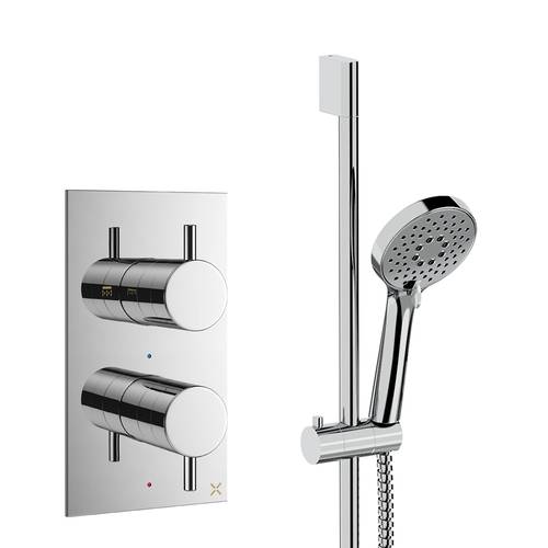 Larger image of Crosswater MPRO Design Shower Set 2,  Valve & Slide Rail Kit (Chrome).