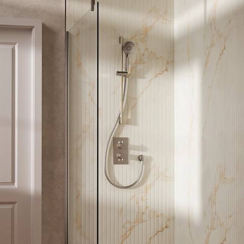 Example image of Crosswater MPRO Design Shower Set 2,  Valve & Slide Rail Kit (Brushed Nickel).