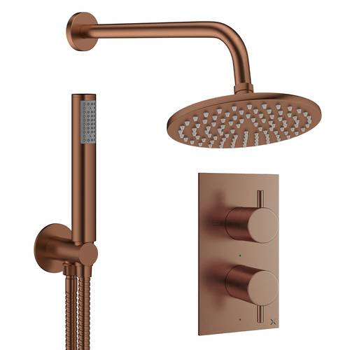 Larger image of Crosswater MPRO Design Shower Set 3,  200mm Head & Handset (Brushed Bronze).