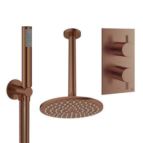 Larger image of Crosswater MPRO Design Shower Set 3,  200mm Head & Handset (Brushed Bronze).