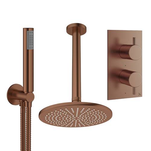 Larger image of Crosswater MPRO Design Shower Set 3,  300mm Head & Handset (Brushed Bronze).