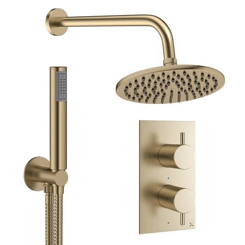 Larger image of Crosswater MPRO Design Shower Set 3,  200mm Head & Handset (Brushed Brass).