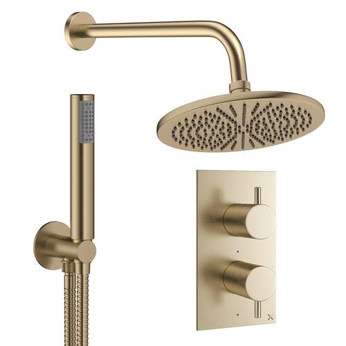 Larger image of Crosswater MPRO Design Shower Set 3,  300mm Head & Handset (Brushed Brass).