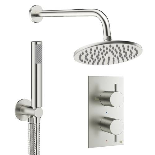 Larger image of Crosswater MPRO Design Shower Set 3,  200mm Head & Handset (Brushed Nickel).