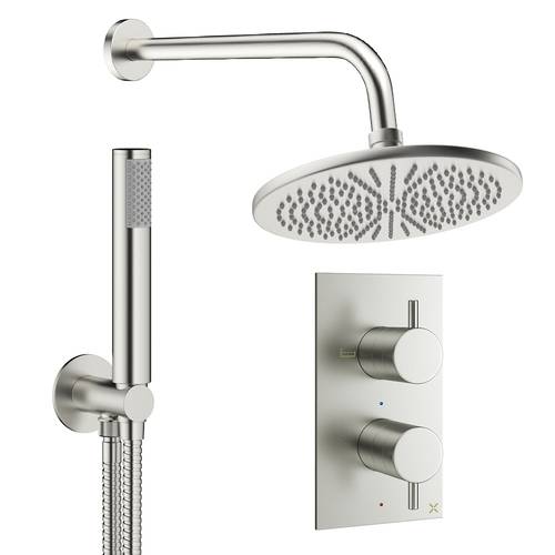 Larger image of Crosswater MPRO Design Shower Set 3,  300mm Head & Handset (Brushed Nickel).