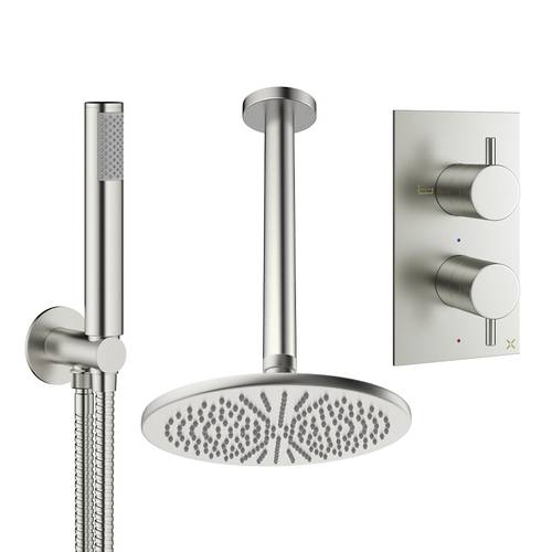 Larger image of Crosswater MPRO Design Shower Set 3,  300mm Head & Handset (Brushed Nickel).