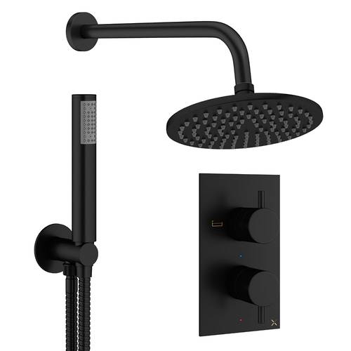 Larger image of Crosswater MPRO Design Shower Set 3,  200mm Head & Handset (Matt Black).