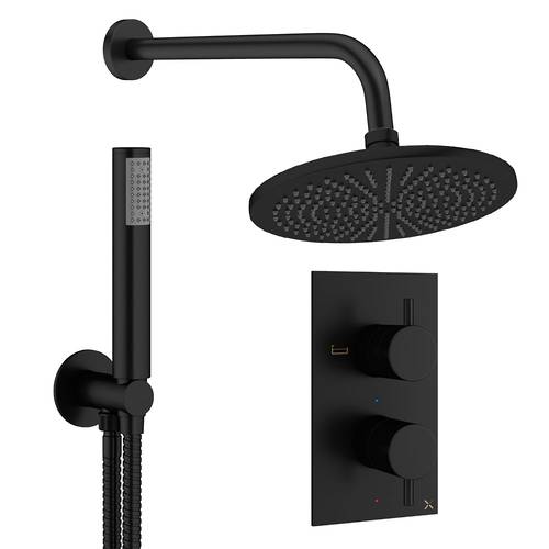 Larger image of Crosswater MPRO Design Shower Set 3,  300mm Head & Handset (Matt Black).