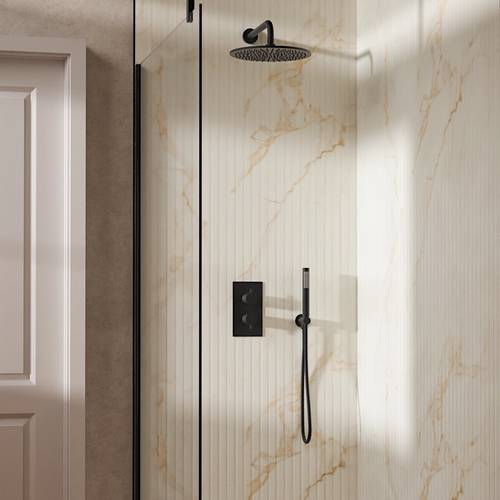 Example image of Crosswater MPRO Design Shower Set 3,  300mm Head & Handset (Matt Black).