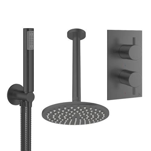 Larger image of Crosswater MPRO Design Shower Set 3,  200mm Head & Handset (Slate).