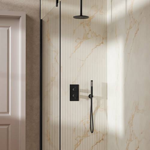 Example image of Crosswater MPRO Design Shower Set 3,  200mm Head & Handset (Slate).