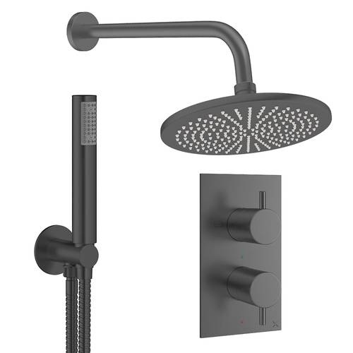 Larger image of Crosswater MPRO Design Shower Set 3,  300mm Head & Handset (Slate).